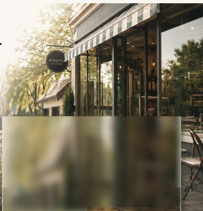 Storefront of Rosetta, a sample café concept